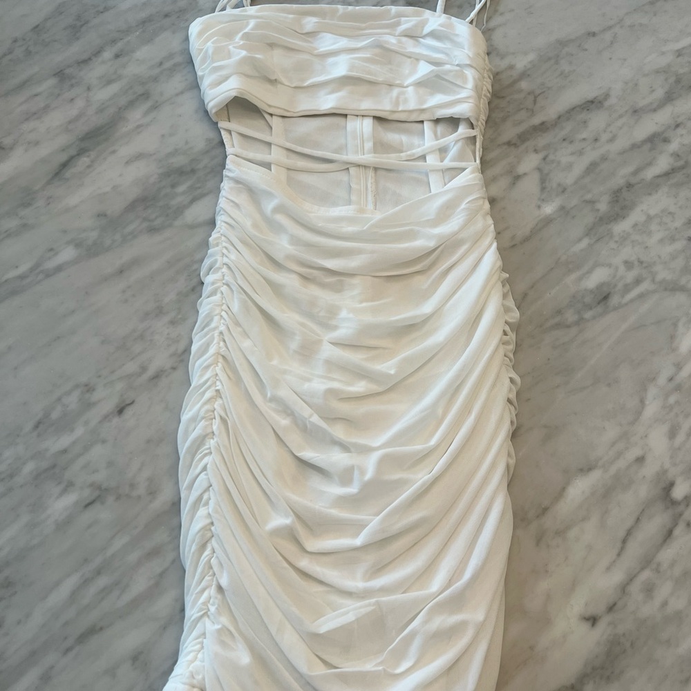 Princess Polly Cut Out White Ruched Dress